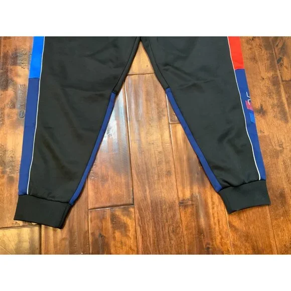 Puma BMW M Motorsport MT7 Black Track Pants Blue & Red Side Stripes, Sz XXL NWT
